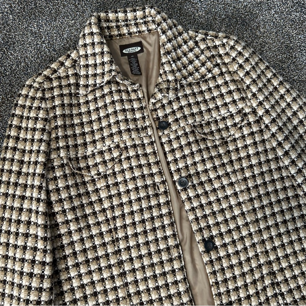 Vintage Y2K Old Navy women’s medium recycled wool blend button up coat jacket